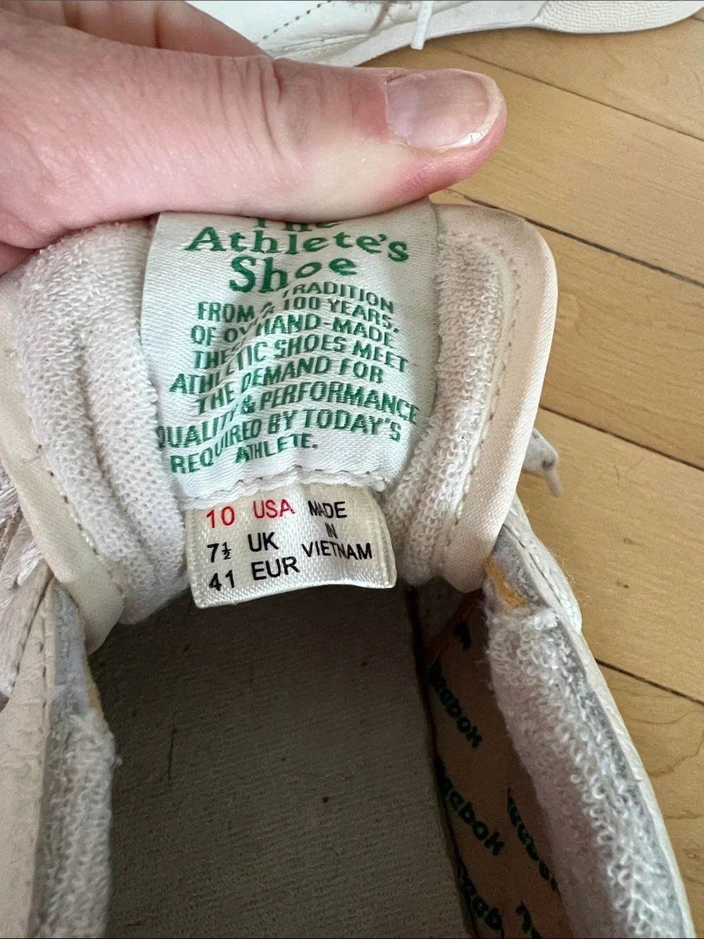 Reebok Kids Classic Leather Sneakers in Off-White with Green Logo CB